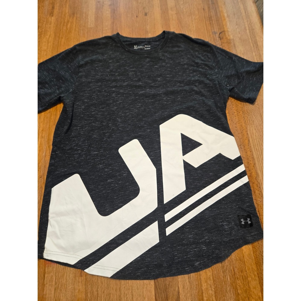 Under Armour Women Large Gray Space Dye HeatGear Loose Fit Graphic T-Shirt